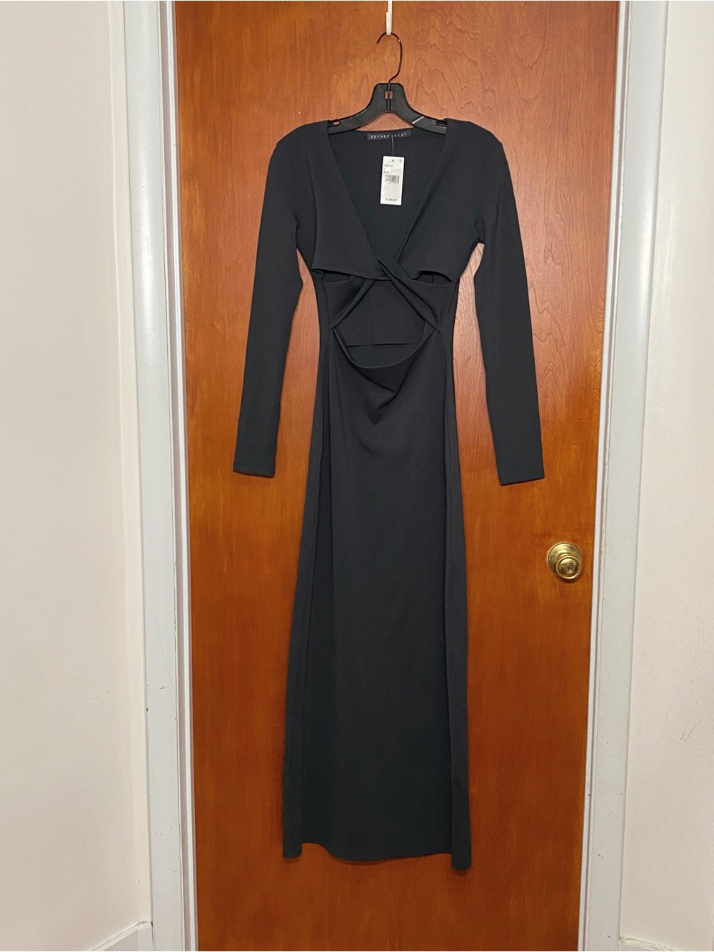 ZEYNEP ARCAY Twisted cutout stretch-knit maxi Longsleeve dress size 4 - Picture 4 of 8